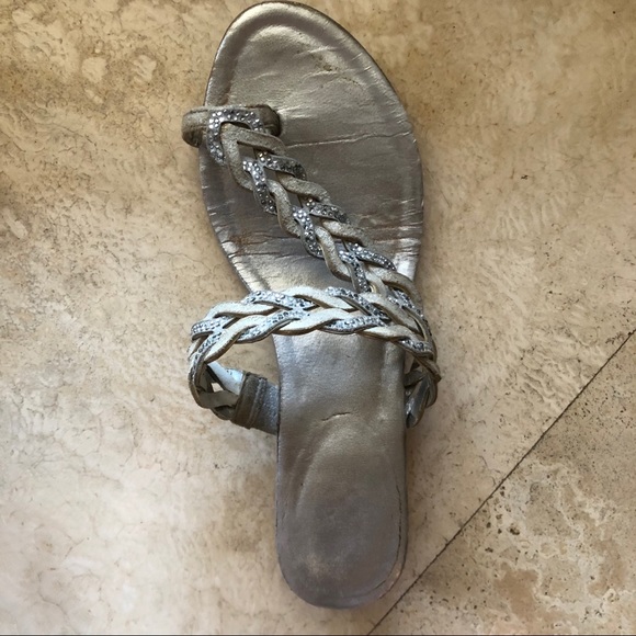 Vince Camuto Silver Rhinestone Sandals 7 1/2 - Picture 4 of 6